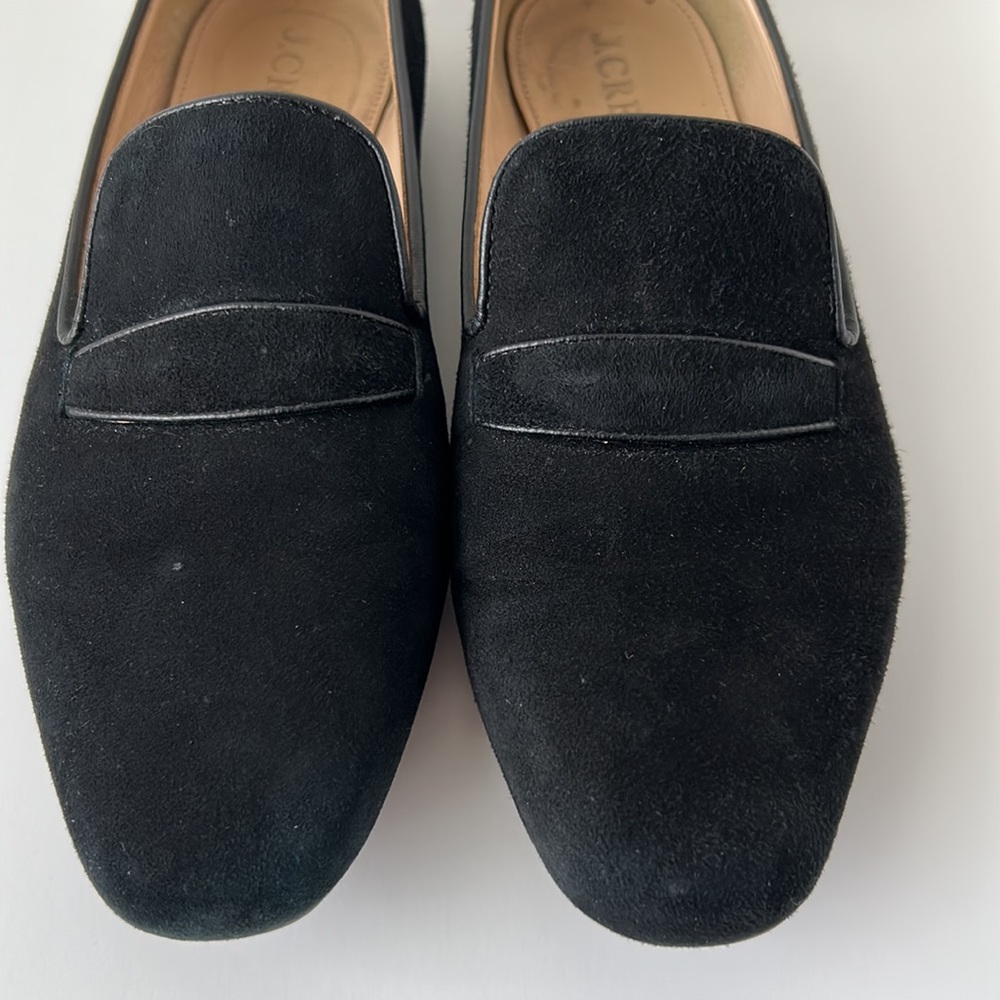 J. Crew Georgie Suede Penny Loafer Shoes Black 7 - Picture 4 of 13